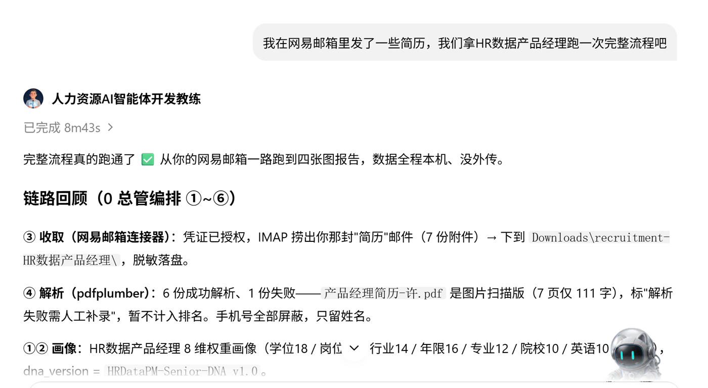 招聘专家团跑起来（一句话需求 → 全链路报告）